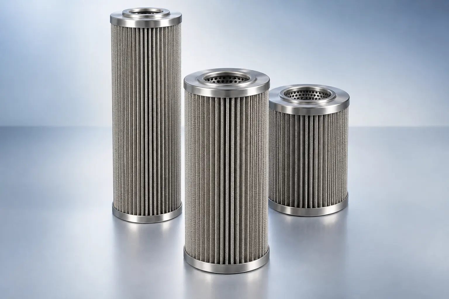 Filtros plisados de acero inoxidable